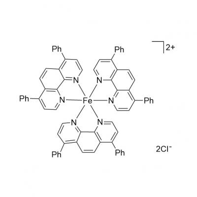 CAS   108271-44-9    	Iron(2+), tris(4,7-diphenyl-1,10-phenanthroline-κN1,κN10)-, chloride (1:2), (OC-6-11)-