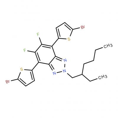 CAS   1476807-53-0    	4,7-Bis(5-bromothiophen-2-yl)-2-(2-ethylhexyl)-5,6-difluoro-2H-benzo[d][1,2,3]triazole