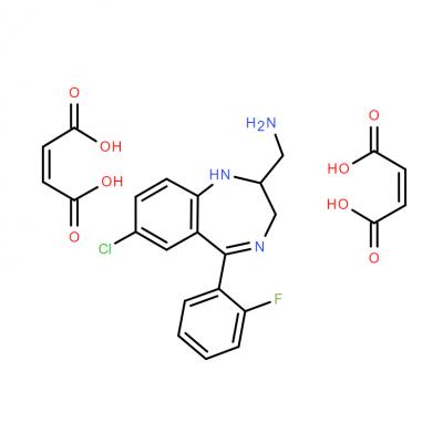 CAS    	59469-29-3      2-AMINOMETHYL-7-CHLORO-2,3-DIHYDRO-5-(2-FLUOROPHENYL)-1H-1,4-BENZODIAZEPINE DIMALEATE