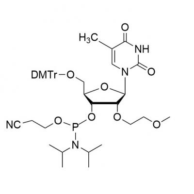 CAS    163878-63-5    	(2R,3R,4R,5R)-2-((BIS(4-METHOXYPHENYL)(PHENYL)METHOXY)METHYL)-4-(2-METHOXYETHOXY)-5-(5-METHYL-2,4-DIOXO-3,4-DIHYDROPYRIMIDIN-1(2H)-YL)TETRAHYDROFURAN-3-YL 2-CYANOETHYL DIISOPROP