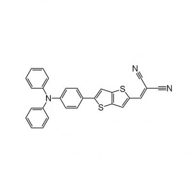 CAS    2411835-55-5     	Propanedinitrile, 2-[[5-[4-(diphenylamino)phenyl]thieno[3,2-b]thien-2-yl]methylene]-