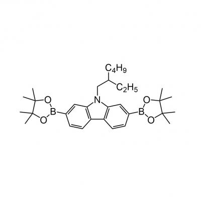 CAS    	476360-83-5    9-(2-Ethylhexyl)-2,7-bis(4,4,5,5-tetraMethyl-1,3,2-dioxaborolan-2-yl)-9H-carbazole