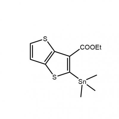 CAS   2412678-09-0     Thieno[3,2-b]thiophene-3-carboxylic acid, 2-(trimethylstannyl)-, ethyl ester