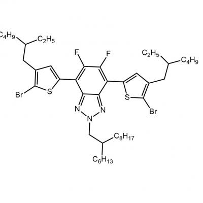 CAS   2239298-37-2     	2H-Benzotriazole, 4,7-bis[5-bromo-4-(2-ethylhexyl)-2-thienyl]-5,6-difluoro-2-(2-hexyldecyl)-