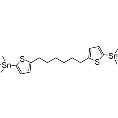 CAS   1884354-21-5     	1,6-Bis(5-(trimethylstannyl)thiophen-2-yl)hexane