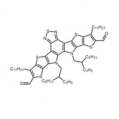 CAS    2389125-24-8     	12,13-bis(2-butyloctyl)-3,9-diundecyl-12,13-dihydro-[1,2,5]thiadiazolo[3,4-e]thieno[2'',3'':4',5']thieno[2',3':4,5]pyrrolo[3,2-g]thieno[2',3':4,5]thieno[3,2-b]indole-2,10-dica