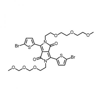 CAS    1296131-05-9     	Pyrrolo[3,4-c]pyrrole-1,4-dione, 3,6-bis(5-bromo-2-thienyl)-2,5-dihydro-2,5-bis[2-[2-(2-methoxyethoxy)ethoxy]ethyl]-