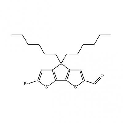CAS    1221821-39-1    	6-bromo-4,4-dihexyl-4H-cyclopenta[1,2-b:5,4-b']dithiophene-2-carbaldehyde