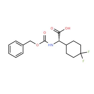 CAS  1266228-88-9    Cyclohexaneacetic acid, 4,4-difluoro-α-[[(phenylmethoxy)carbonyl]amino]-, (αS)-