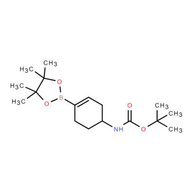 CAS   1251732-64-5    tert-butyl 4-(4,4,5,5-tetramethyl-1,3,2-dioxaborolan-2-yl)cyclohex-3-enylcarbamate