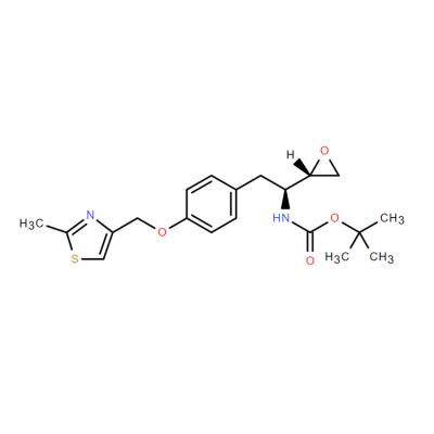 CAS    313680-92-1    Carbamic acid, N-[(1S)-2-[4-[(2-methyl-4-thiazolyl)methoxy]phenyl]-1-(2S)-2-oxiranylethyl]-, 1,1-dimethylethyl ester