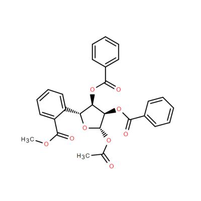 CAS    6974-32-9     beta-D-Ribofuranose 1-acetate 2,3,5-tribenzoate