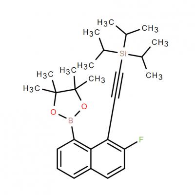 CAS   2503307-87-5   1,3,2-Dioxaborolane, 2-[7-fluoro-8-[2-[tris(1-methylethyl)silyl]ethynyl]-1-naphthalenyl]-4,4,5,5-tetramethyl-