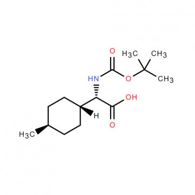 CAS   1187224-06-1     Cyclohexaneacetic acid, α-[[(1,1-dimethylethoxy)carbonyl]amino]-4-methyl-, trans-(αS)-