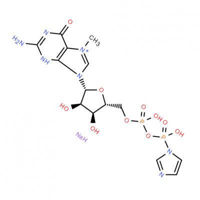 CAS   852155-68-1     5′-Guanylic acid, 7-methyl-, monoanhydride with 1Himidazol-1-ylphosphonic acid, disodium salt