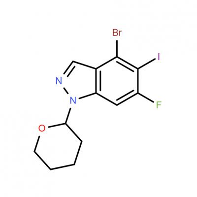 CAS   2765413-94-1      1H-Indazole, 4-bromo-6-fluoro-5-iodo-1-(tetrahydro-2H-pyran-2-yl)-