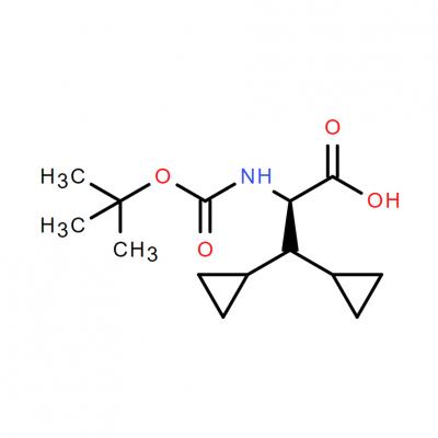 CAS    2810826-16-3   Cyclopropanepropanoic acid, β-cyclopropyl-α-[[(1,1-dimethylethoxy)carbonyl]amino]-, (αR)-