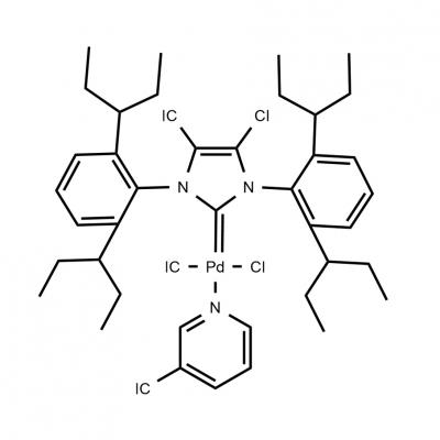CAS    1435347-24-2     [1,3-bis[2,6-bis(1-ethylpropyl)phenyl]-4,5-dichloro-imidazol-2-ylidene]-dichloro-(3-chloropyridin-1-ium-1-yl)palladium