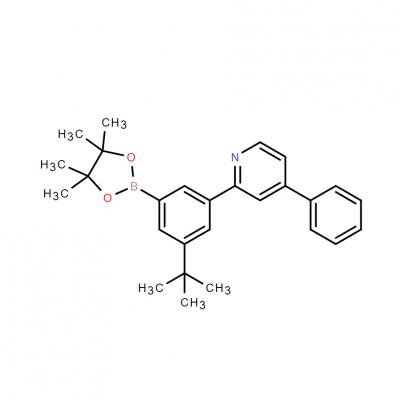 CAS     2411987-38-5      2-[3-(1,1-dimethyl ethyl)-5-(4,4,5,5-tetramethyl-1,3,2-dioxyborane-2-yl) phenyl]-4-phenyl-pyridine