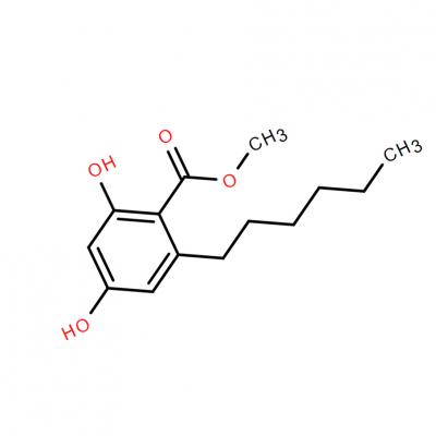 CAS     102342-63-2     Benzoic acid, 2-hexyl-4,6-dihydroxy-, methyl ester