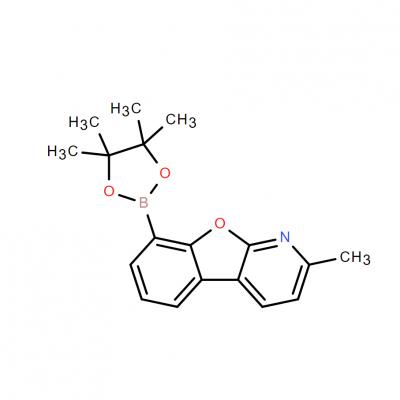 CAS       1609374-04-0      	2-methyl-8-(4,4,5,5-tetramethyl-1,3,2-dioxaborolan-2-yl)benzofuro[2,3-b]pyridine