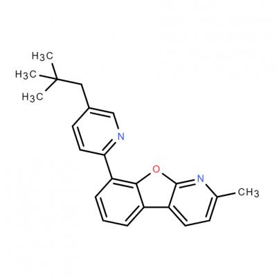 CAS 	1883377-14-7     Benzofuro[2,3-b]pyridine, 8-[5-(2,2-dimethylpropyl)-2-pyridinyl]-2-methyl-