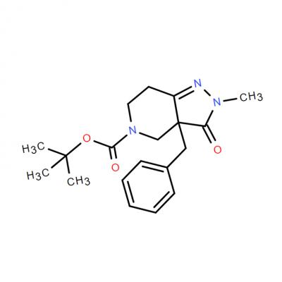 CAS     193274-02-1     	TERT-BUTYL 3A-BENZYL-2-METHYL-3-OXO-3A,4,6,7-TETRAHYDRO-2H-PYRAZOLO[4,3-C]PYRIDINE-5(3H)-CARBOXYLATE