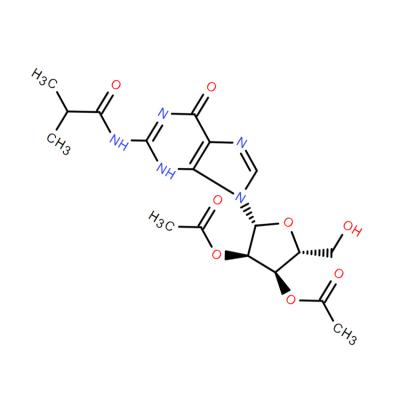 CAS  163586-86-5    Guanosine-9-17N, N-(2-methyl-1-oxopropyl)-, 2',3'-diacetate