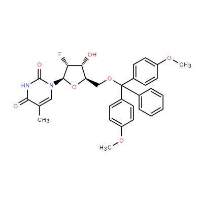CAS   133324-02-4      2'-Deoxy-2'-fluoro-5'-O-(4,4'-dimethoxytrityl)-5-methyluridine