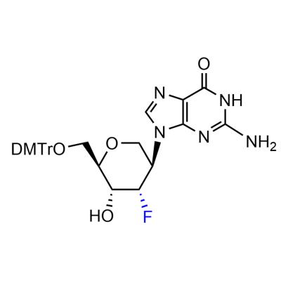 CAS   1197033-32-1    D-Allitol, 1,5-anhydro-6-O-[bis(4-methoxyphenyl)phenylmethyl]-2,3-dideoxy-2-[1,6-dihydro-2-[(2-methyl-1-oxopropyl)amino]-6-oxo-9H-purin-9-yl]-3-fluoro-