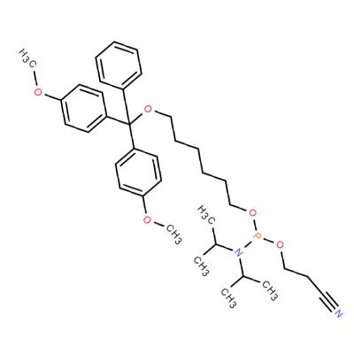 CAS    158041-82-8      Phosphoramidous acid, N,N-bis(1-methylethyl)-, 6-[bis(4-methoxyphenyl)phenylmethoxy]hexyl 2-cyanoethyl ester