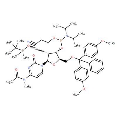 CAS     1253796-11-0    Cytidine, N-?acetyl-?5'-?O-?[bis(4-?methoxyphenyl)?phenylmethyl]?-?2'-?O-?[(1,?1-?dimethylethyl)?dimethylsilyl]?-?N-?methyl-?, 3'-?[2-?cyanoethyl N,?N-?bis(1-?methylethyl)?phos