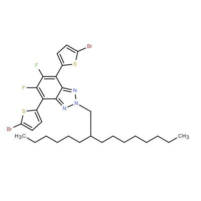 CAS    1887135-96-7    4,7-bis(5-bromothiophen-2-yl)-5,6-difluoro-2-(2-hexyldecyl)-2H-benzo[d][1,2,3]triazole