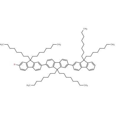 CAS    409093-95-4     7-bromo-9,9,9',9',9'',9''-hexaoctyl-9H,9'H,9''H-2,2':7',2''-terfluorene