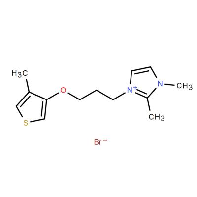 CAS    514195-86-9    1,2-Dimethyl-3-(3-((4-methylthiophen-3-yl)oxy)propyl)-1H-imidazol-3-ium bromide