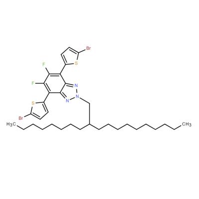CAS    1450590-67-6    IN1607, 4,7-Bis(5-bromothiophen-2-yl)-5,6-difluoro-2-(2-octyldodecyl)-2H-benzo[d][1,2,3]triazole