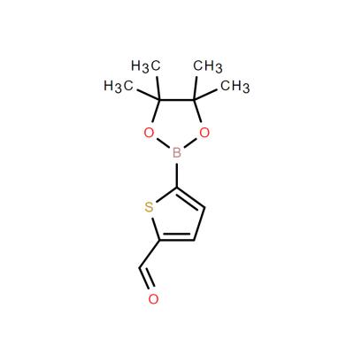 CAS  1040281-83-1   	5-(4,4,5,5-tetraMethyl-1,3,2-dioxaborolan-2-yl)thiophene-2-carbaldehyde