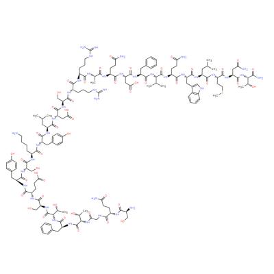 CAS   110084-95-2     H-SER-GLN-GLY-THR-PHE-THR-SER-GLU-TYR-SER-LYS-TYR-LEU-ASP-SER-ARG-ARG-ALA-GLN-ASP-PHE-VAL-GLN-TRP-LEU-MET-ASN-THR-NH2
