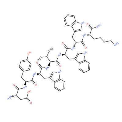 CAS   135306-85-3     H-ASP-TYR-D-TRP-VAL-D-TRP-D-TRP-LYS-NH2