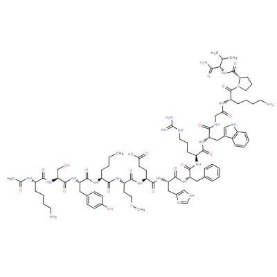 CAS  237761-41-0     AC-LYS-TYR-VAL-NLE-GLY-HIS-PHE-ARG-TRP-ASP-ARG-PHE-GLY-NH2