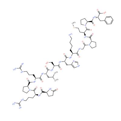 CAS  217082-60-5   PYR-ARG-PRO-ARG-LEU-SER-HIS-LYS-GLY-PRO-MET-PRO-PHE-OH